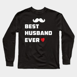 Mens Best Husband Ever T Shirt Funny Novelty Sincere Valentines Day Tee for Guys Long Sleeve T-Shirt